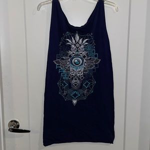 Blue Papadosio Dress with Symmetrical Patterns